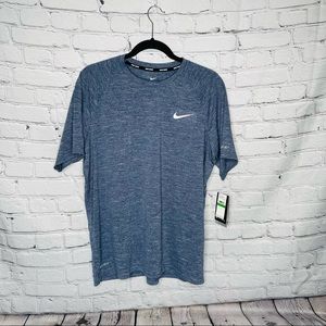 🆕 NIKE Men's Hydroguard Dri-FIT Stretch UPF 40+ Heather Rash Guard (Large)